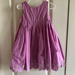 Gap - 3T - Dress, lilac sleeveless cotton - Embroidered white scalloped hemline